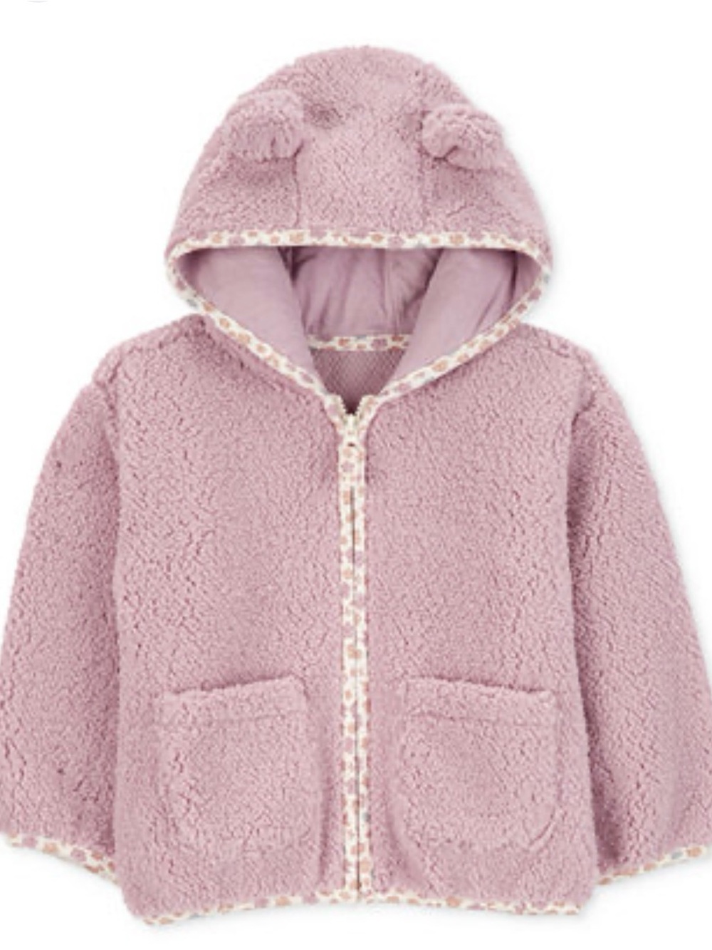 Carter’s Toddler Girls Zip-Up Faux-Sherpa Hooded Jacket